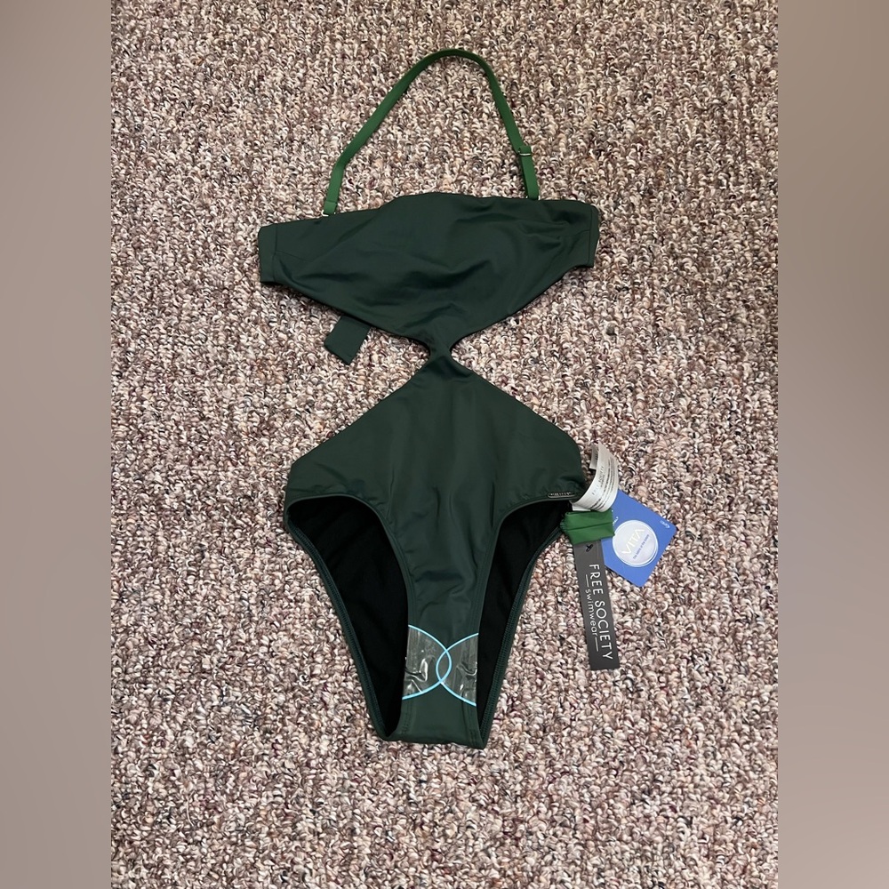 Free Society Green one piece swimsuit